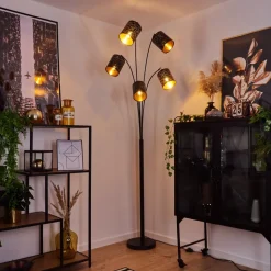 Lampadaire Bathinda Noir, 5 Lumieres