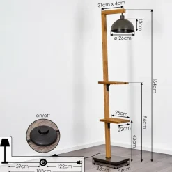 Lampadaire Baval Ecru, 1 Lumiere