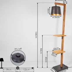 Lampadaire Baval Ecru, 1 Lumiere