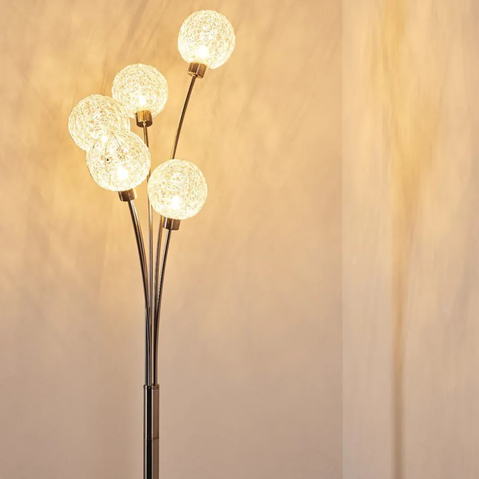 Lampadaire Bernado Nickel Mat, 5 Lumieres