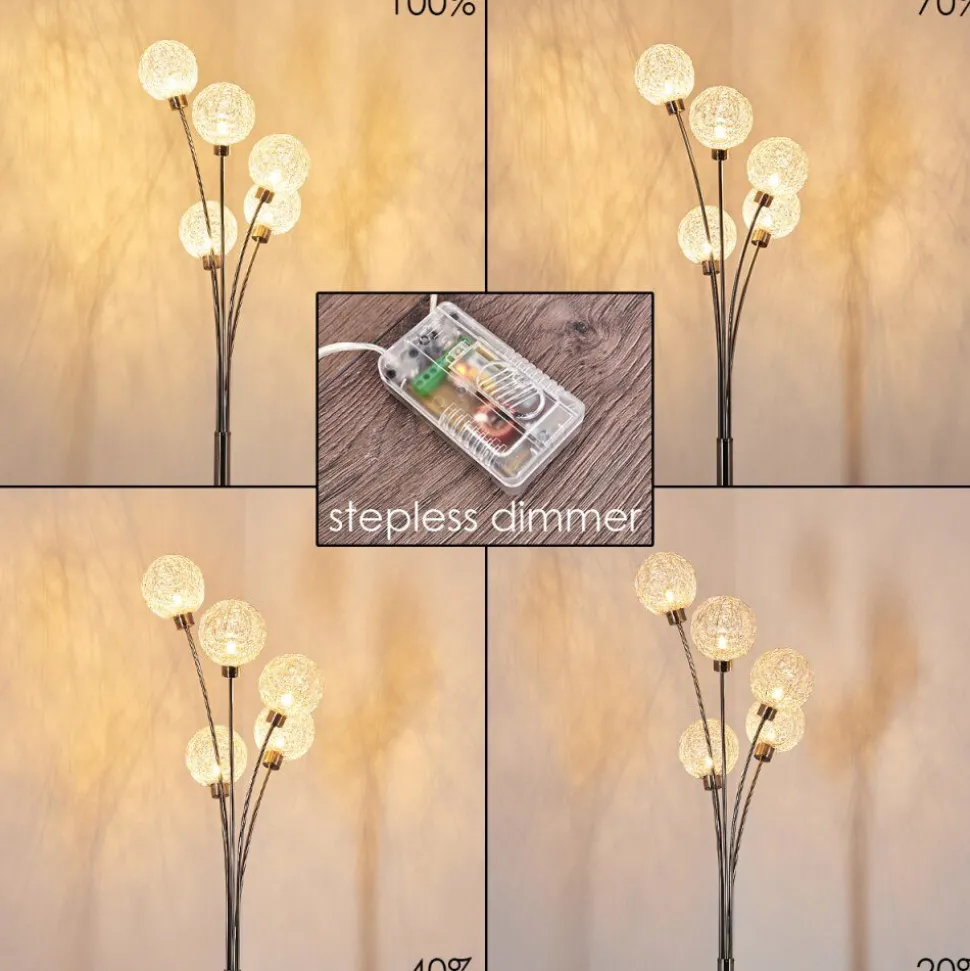 Lampadaire Bernado Nickel Mat, 5 Lumieres