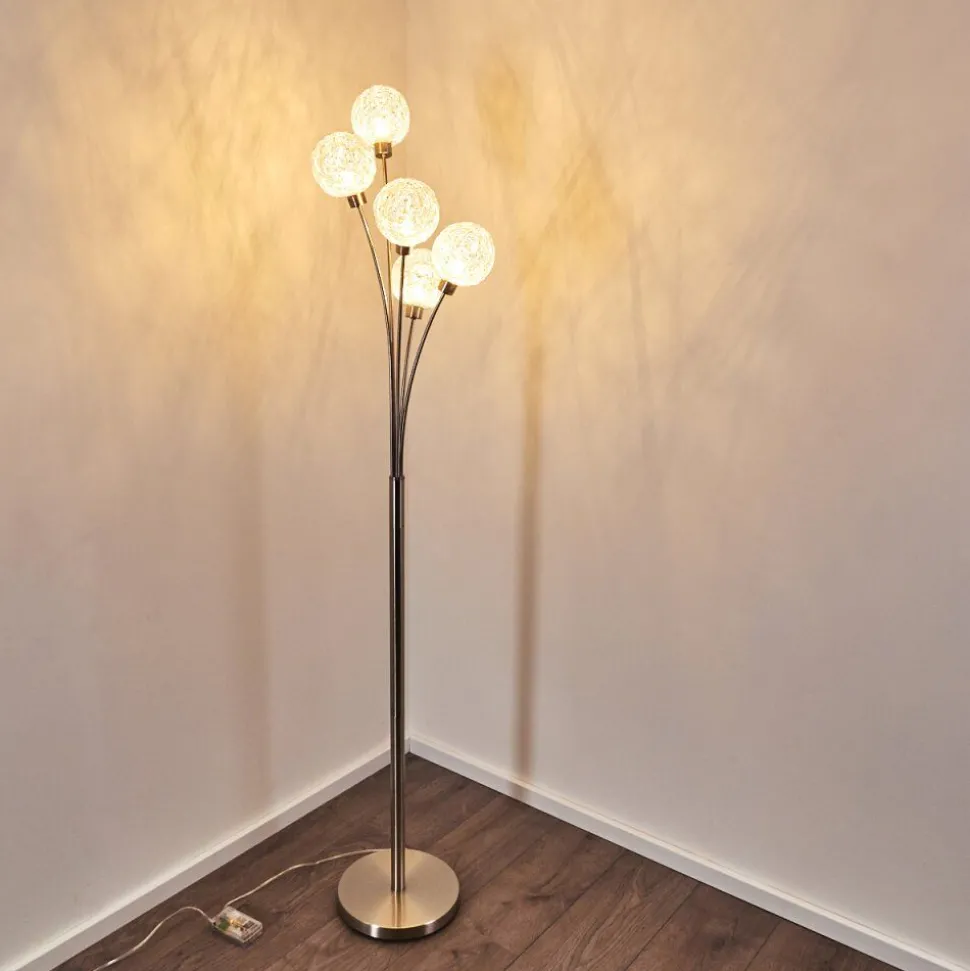 Lampadaire Bernado Nickel Mat, 5 Lumieres