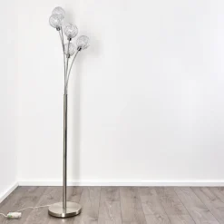 Lampadaire Bernado Nickel Mat, 5 Lumieres