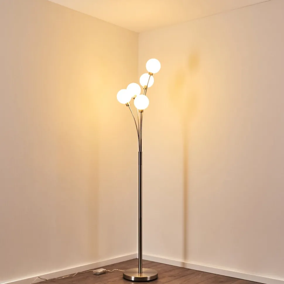 Lampadaire Bernado Nickel Mat, 5 Lumieres