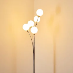 Lampadaire Bernado Nickel Mat, 5 Lumieres