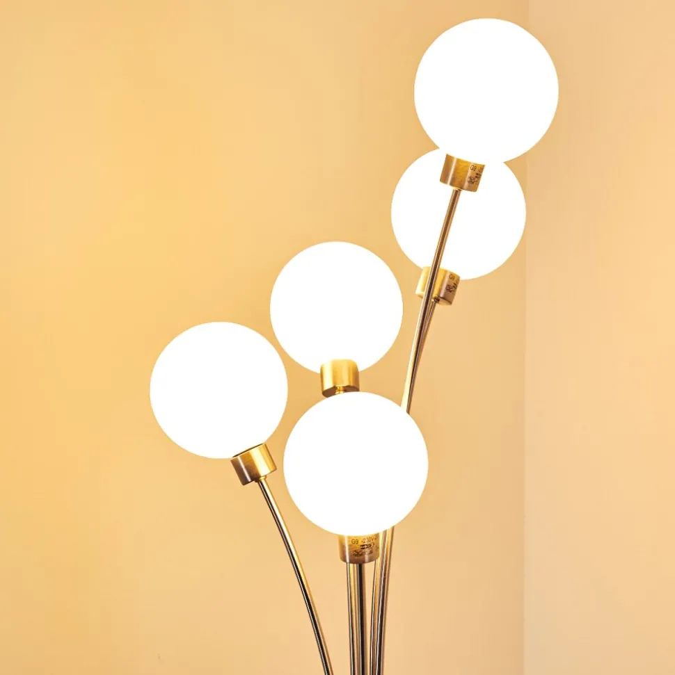 Lampadaire Bernado Nickel Mat, 5 Lumieres