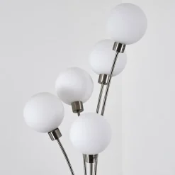 Lampadaire Bernado Nickel Mat, 5 Lumieres