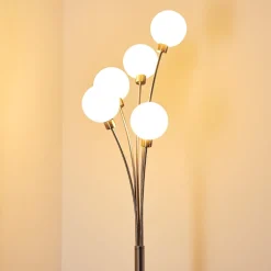 Lampadaire Bernado Nickel Mat, 5 Lumieres