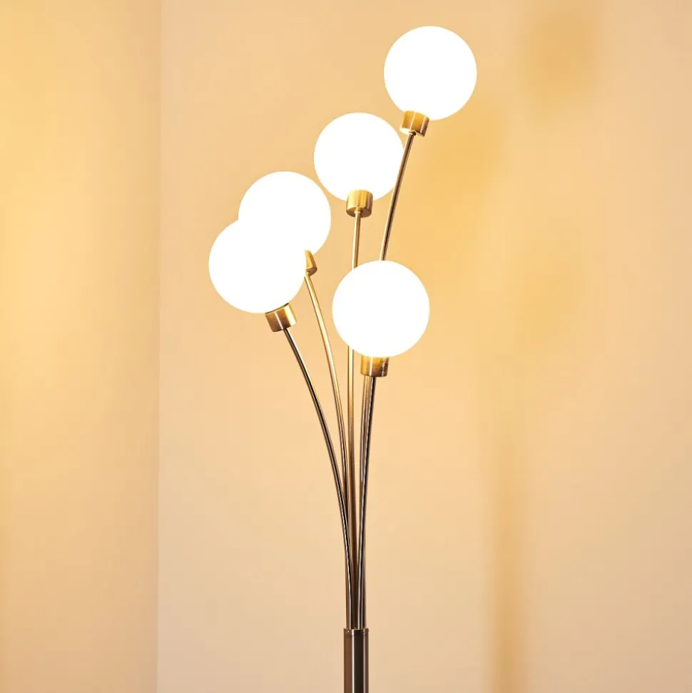 Lampadaire Bernado Nickel Mat, 5 Lumieres
