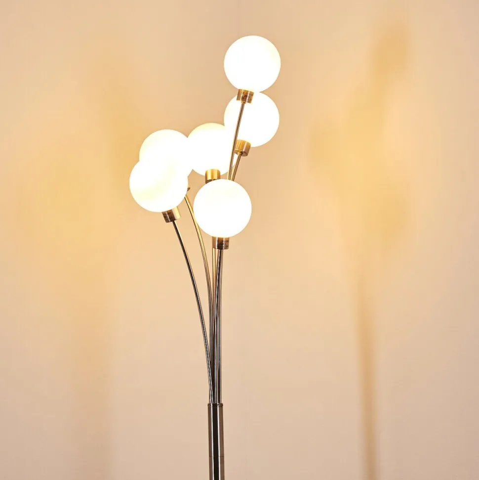 Lampadaire Bernado Nickel Mat, 6 Lumieres