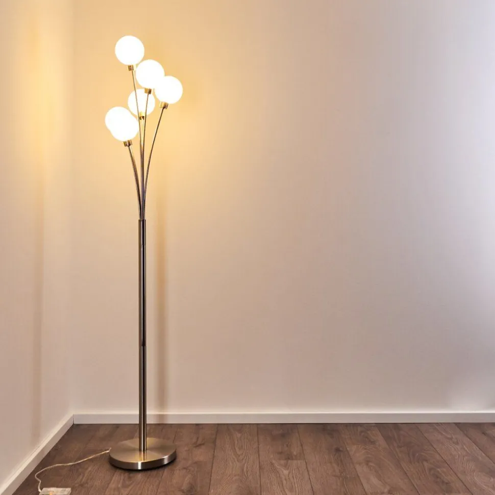 Lampadaire Bernado Nickel Mat, 6 Lumieres