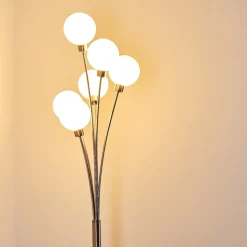 Lampadaire Bernado Nickel Mat, 6 Lumieres