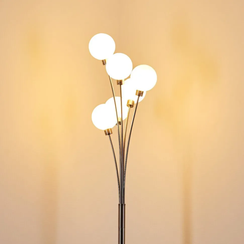 Lampadaire Bernado Nickel Mat, 6 Lumieres