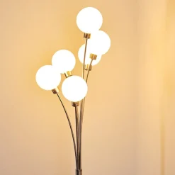 Lampadaire Bernado Nickel Mat, 6 Lumieres