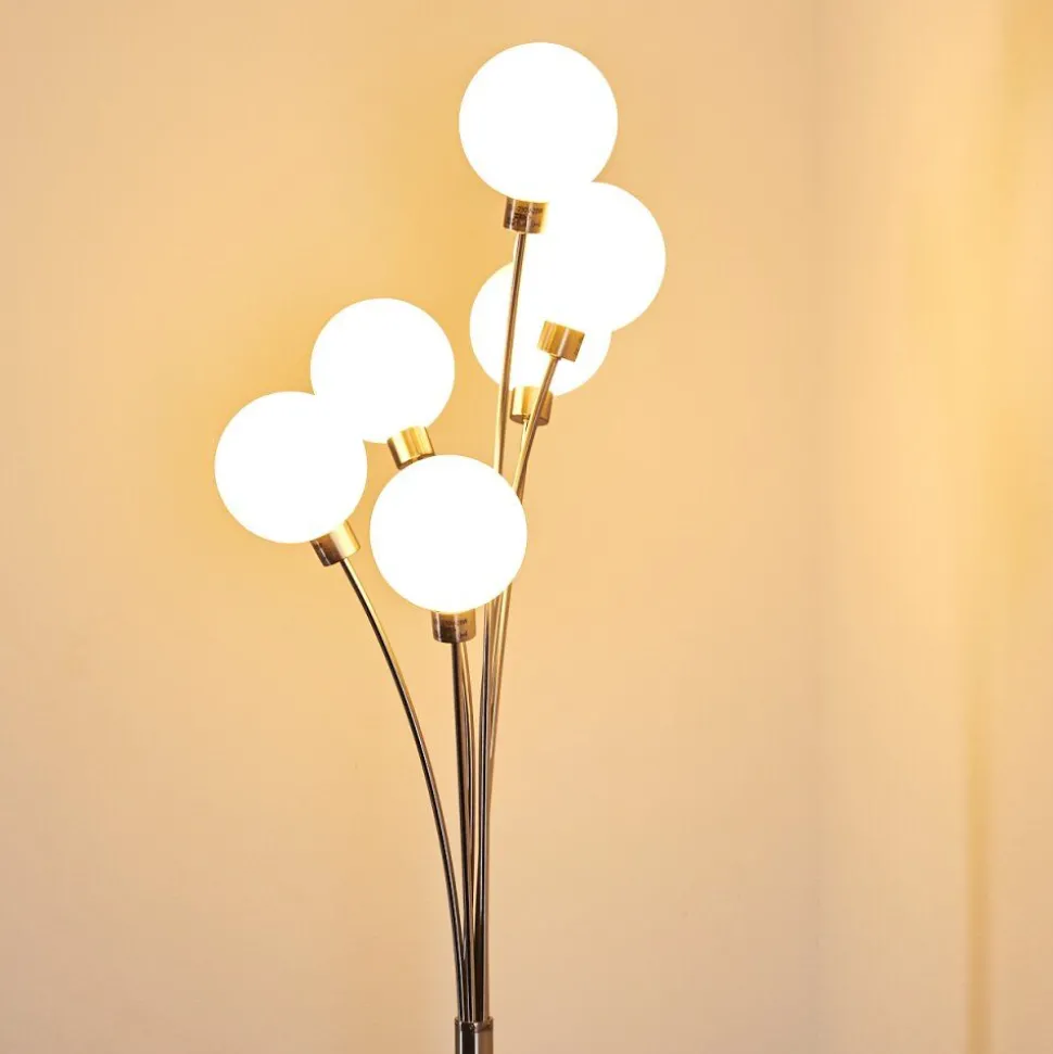 Lampadaire Bernado Nickel Mat, 6 Lumieres