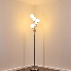 Lampadaire Bernado Nickel Mat, 6 Lumieres