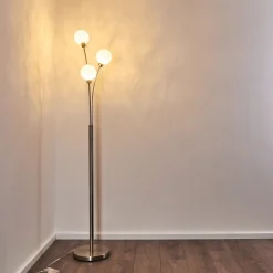 Lampadaire Bernado Nickel Mat, 3 Lumieres
