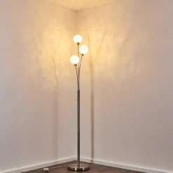 Lampadaire Bernado Nickel Mat, 3 Lumieres