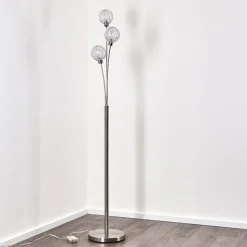 Lampadaire Bernado Nickel Mat, 3 Lumieres