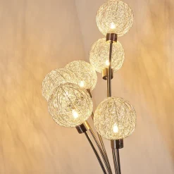 Lampadaire Bernado Nickel Mat, 6 Lumieres