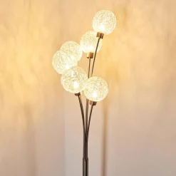 Lampadaire Bernado Nickel Mat, 6 Lumieres
