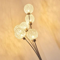 Lampadaire Bernado Nickel Mat, 6 Lumieres