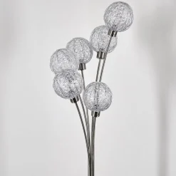 Lampadaire Bernado Nickel Mat, 6 Lumieres