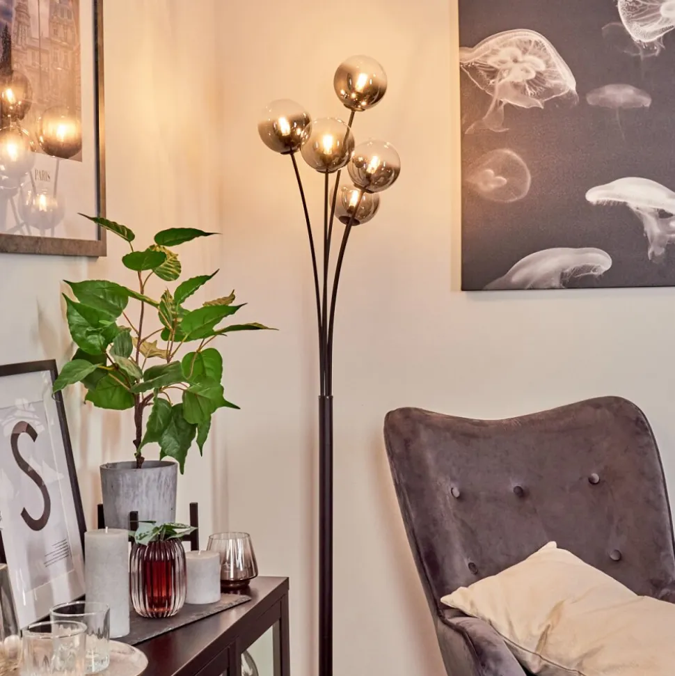 Lampadaire Bernado Noir, 5 Lumieres