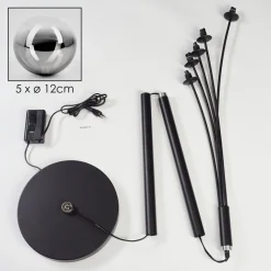 Lampadaire Bernado Noir, 5 Lumieres