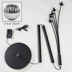 Lampadaire Bernado Noir, 5 Lumieres