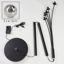 Lampadaire Bernado Noir, 5 Lumieres