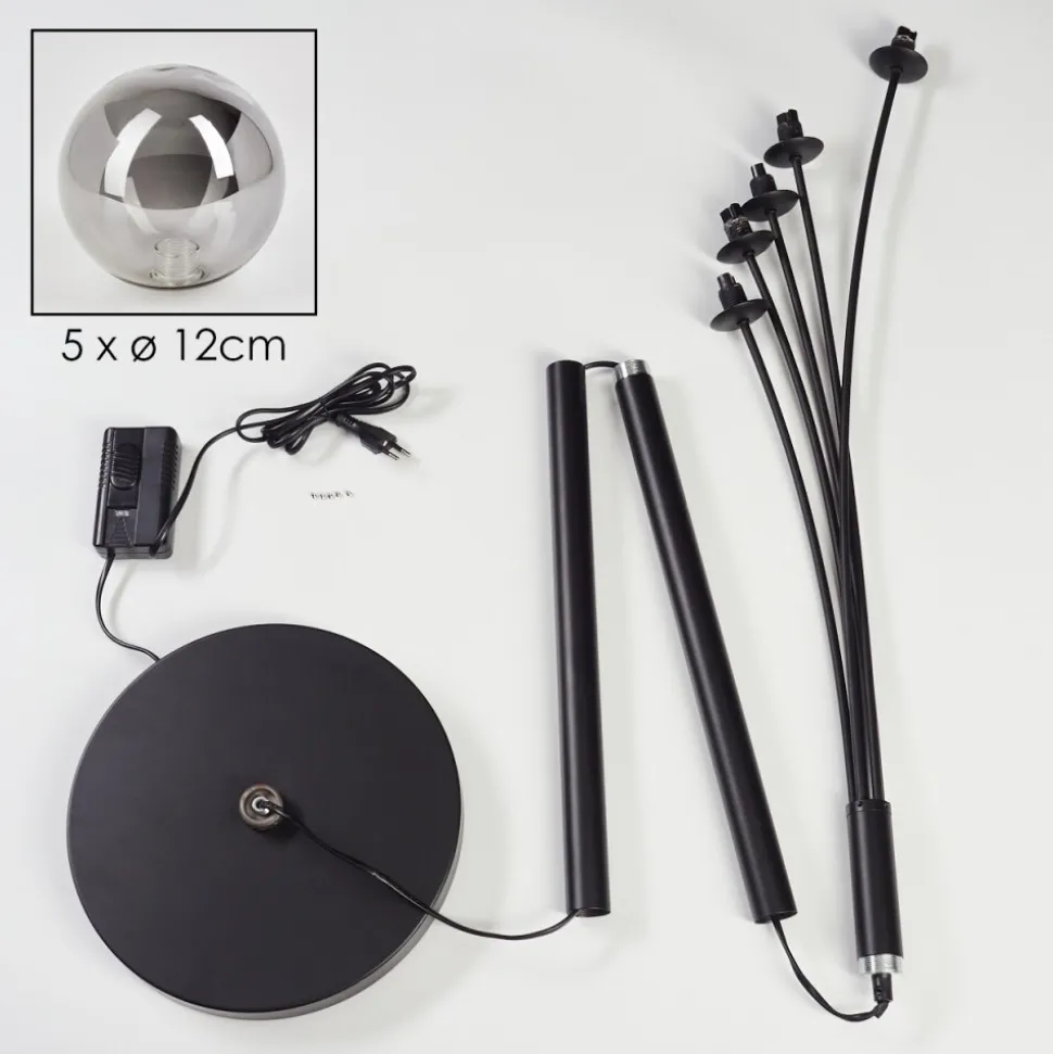 Lampadaire Bernado Noir, 5 Lumieres