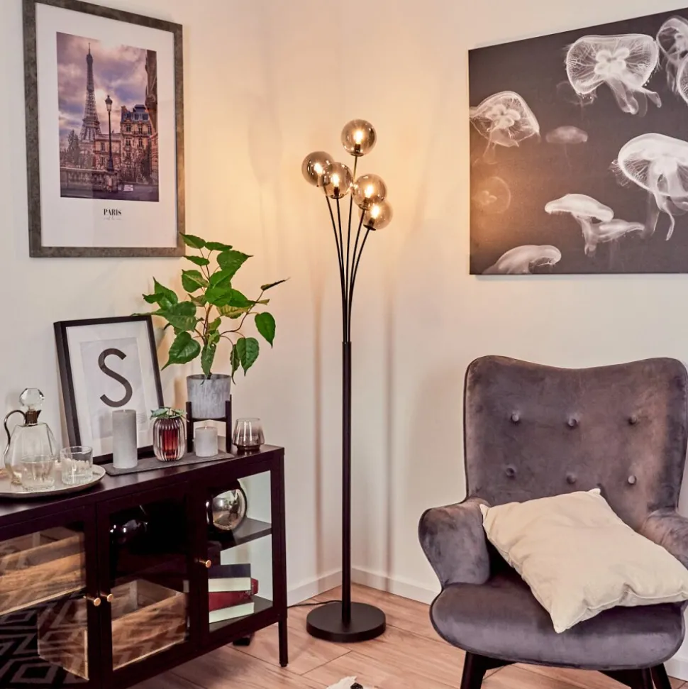 Lampadaire Bernado Noir, 5 Lumieres
