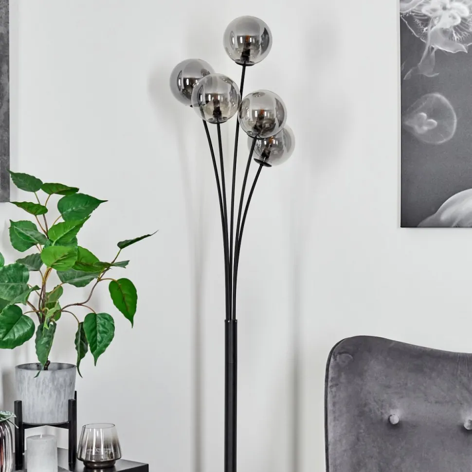 Lampadaire Bernado Noir, 5 Lumieres