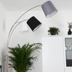 Lampadaire Bernardino Nickel Mat, 3 Lumieres