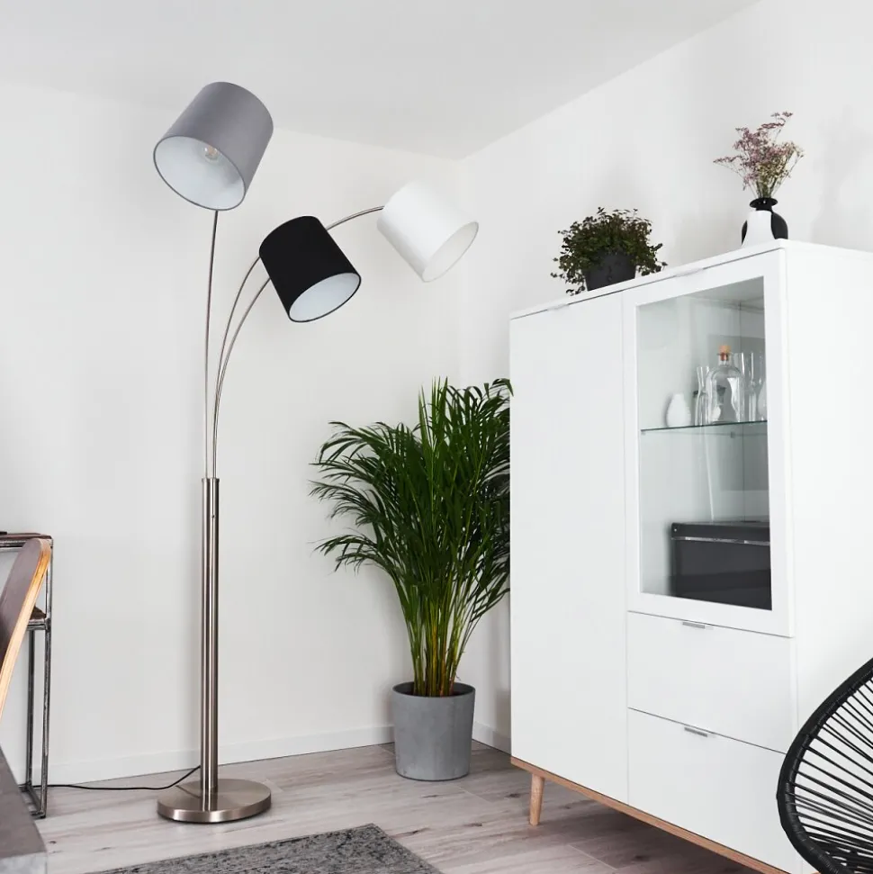 Lampadaire Bernardino Nickel Mat, 3 Lumieres