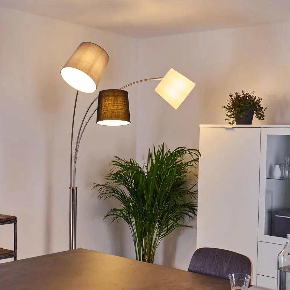 Lampadaire Bernardino Nickel Mat, 3 Lumieres
