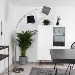 Lampadaire Bernardino Nickel Mat, 3 Lumieres