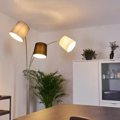 Lampadaire Bernardino Nickel Mat, 3 Lumieres