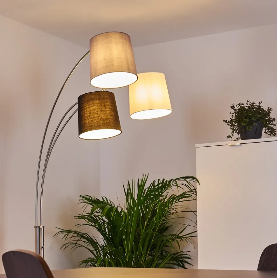 Lampadaire Bernardino Nickel Mat, 3 Lumieres