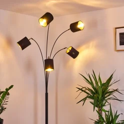 Lampadaire Bhutan Noir, 5 Lumieres