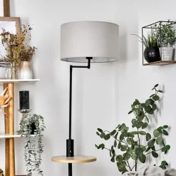 Lampadaire Bigand Ecru, Noir, 1 Lumiere