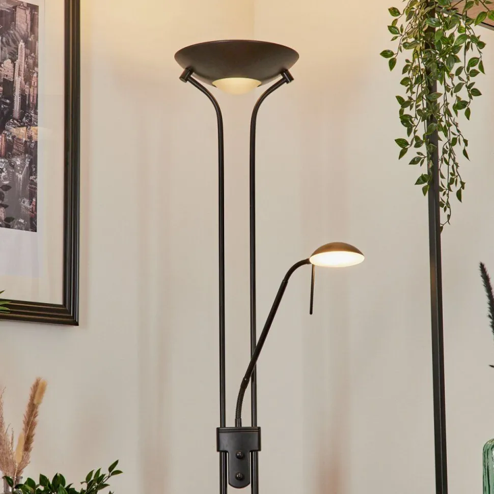 Lampadaire Biot Led Noir, 2 Lumieres