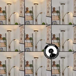 Lampadaire Biot Led Vieux Laiton, 2 Lumieres