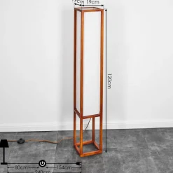 Lampadaire Blandin Bois Fonce, 2 Lumieres