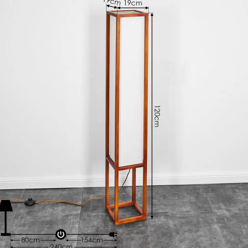 Lampadaire Blandin Bois Fonce, 2 Lumieres