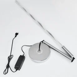Lampadaire Carmacks Led Argente, 2 Lumieres