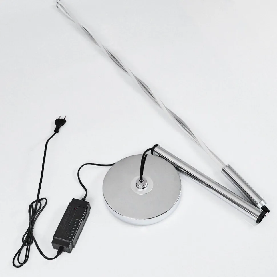 Lampadaire Carmacks Led Argente, 2 Lumieres