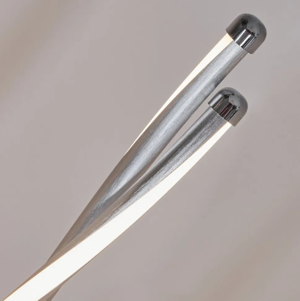 Lampadaire Carmacks Led Argente, 2 Lumieres