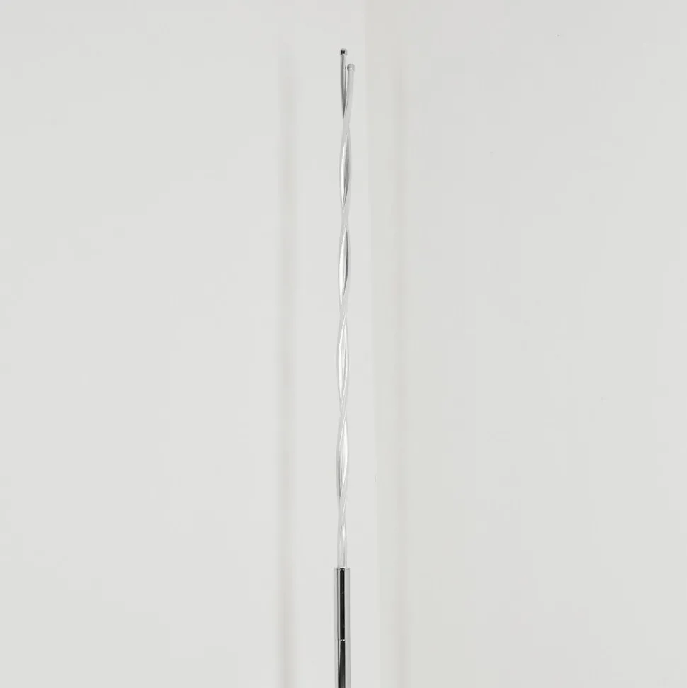 Lampadaire Carmacks Led Argente, 2 Lumieres